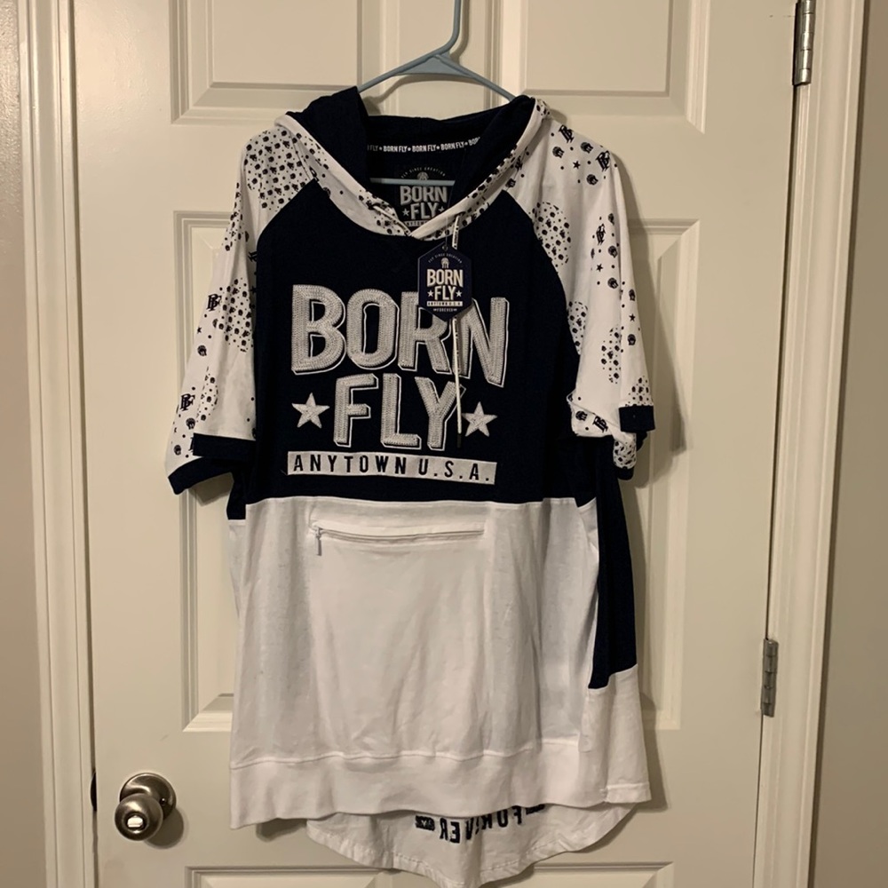 Born Fly Anytown USA Scatter Hoody Tee / NWT